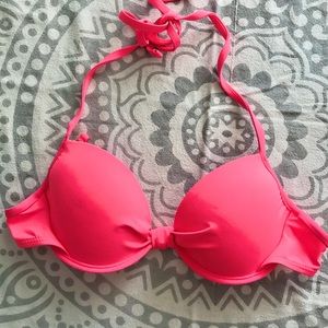 Hot Pink Garage String Bikini Top